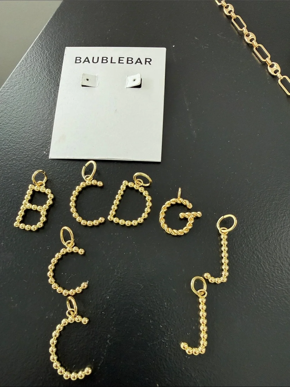 Sugarfix by BaubleBar NEW Gold Charm Initials For Necklace or bracelet
